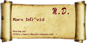 Marx Dávid névjegykártya