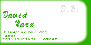 david marx business card