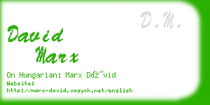 david marx business card